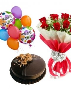 balloons cake rose