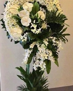 Pure White Funeral Wreath